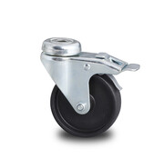 Swivel caster with brake, Ø 50mm, Polypropylene Wheel, 40KG