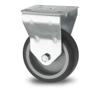 Fixed caster, Ø 50mm, thermoplastic rubber grey non-marking, 50KG