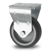 Fixed caster, Ø 100mm, thermoplastic rubber grey non-marking, 80KG