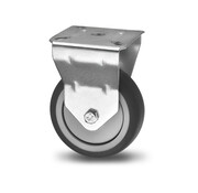 Fixed caster, Ø 100mm, thermoplastic rubber grey non-marking, 80KG