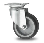 Swivel caster, Ø 50mm, thermoplastic rubber grey non-marking, 50KG
