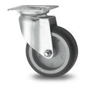 Swivel caster, Ø 100mm, thermoplastic rubber grey non-marking, 80KG