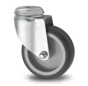 Swivel caster, Ø 50mm, thermoplastic rubber grey non-marking, 50KG