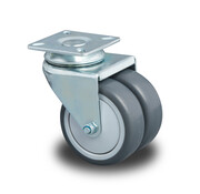 Zwenkwiel Ø75x24mm Grijs Rubber (TPR) – 100kg
