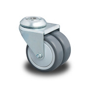 Zwenkwiel Ø75x24mm Grijs Rubber (TPR) – 100kg