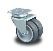 Zwenkwiel Ø50x19mm Grijs Rubber (TPR) – 80kg