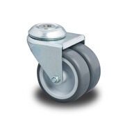 Swivel Castor Ø75x24mm Grey Rubber (TPR) – 100kg