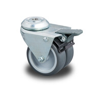 Zwenkwiel met rem Ø50x19mm grijs rubber (TPR) – 80kg