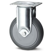 Fixed caster, Ø 80mm, thermoplastic rubber grey non-marking, 100KG