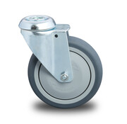 Swivel caster, Ø 100mm, thermoplastic rubber grey non-marking, 100KG