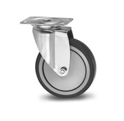 Swivel caster, Ø 100mm, thermoplastic rubber grey non-marking, 100KG