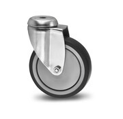 Swivel caster, Ø 125mm, thermoplastic rubber grey non-marking, 100KG