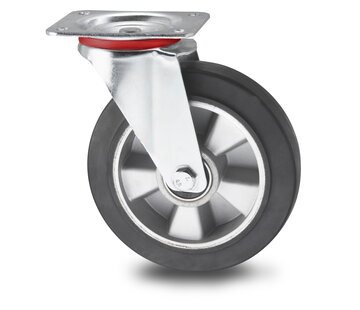 Swivel castor, Ø 200mm, elastic-tyre, 400KG
