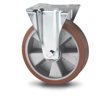 Fixed caster, Ø 160mm, Vulcanized Polyurethane tread, 300KG