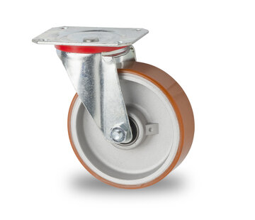 Swivel caster, Ø 125mm, Vulcanized Polyurethane tread, 200KG