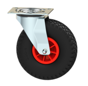 Swivel caster, Ø 260mm, pneumatic tyre block profile, 150KG