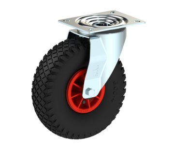 Swivel caster, Ø 260mm, pneumatic tyre block profile, 150KG