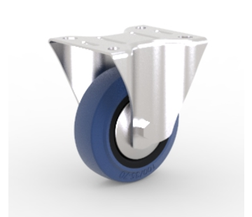 Fixed caster, Ø 125mm, elastic-tyre, 150KG