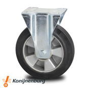 fixed-wheel castor, Ø 125 mm, elasticated rubber tyre, 250KG