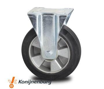 Fixed Castor Ø125mm Elastic Rubber Tyre – 250kg