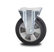 Fixed Castor Ø200mm Elastic Rubber Tyre – 400kg
