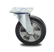 swivel castor, Ø 200 mm, elasticated rubber tyre, 400KG