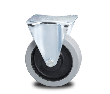 Fixed caster, Ø 125mm, elastic-tyre, 200KG