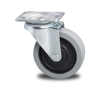 Swivel caster, Ø 125mm, elastic-tyre, 200KG