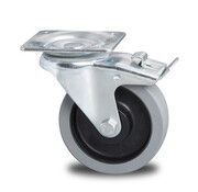 Swivel caster with brake, Ø 100mm, elastic-tyre, 150KG