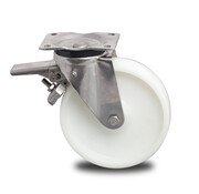 Zwenkwiel met rem, Ø 125mm, Polyamide wiel, 450KG