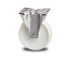 Stainless Steel Fixed caster from Stainless Steel Pressed, plate fitting, Polyamide wheel, plain bearing, Wheel-Ø 100mm, 150KG