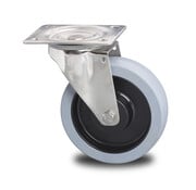 Swivel caster, Ø 125mm, Vulcanized elastic rubber tires, 200KG