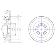 V-groef stalen wiel Ø120x33/25mm massief staal – 600kg