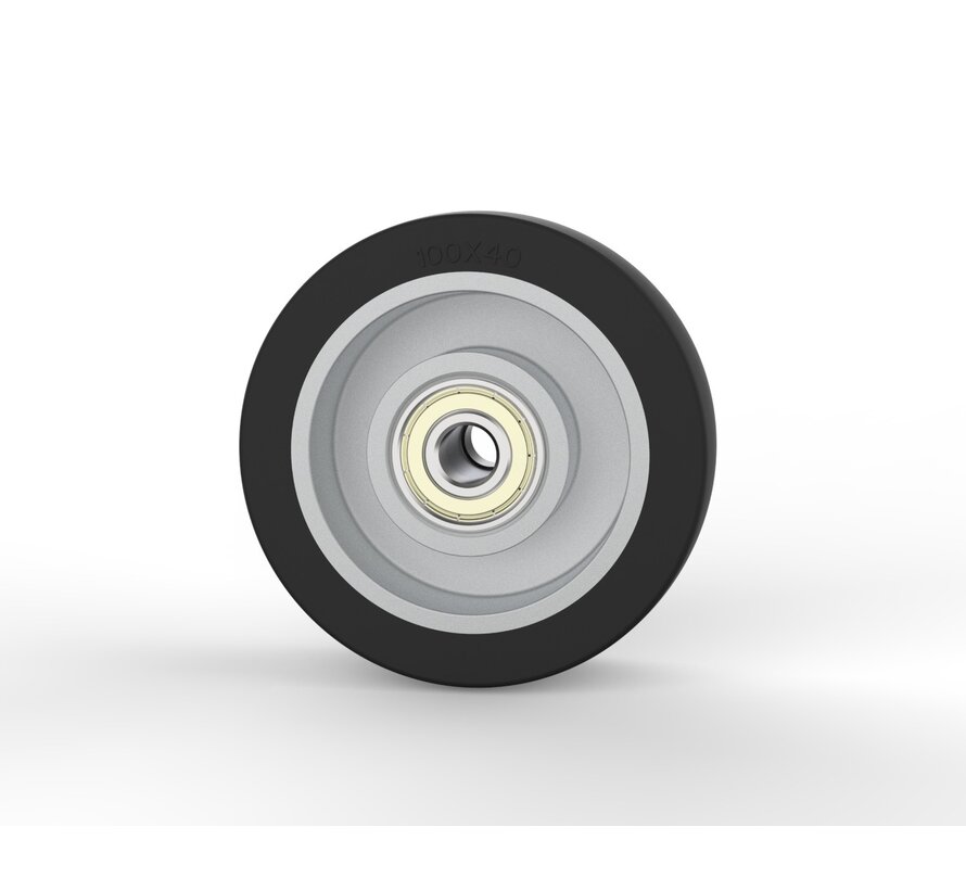 wheel Ø 100 x 40 mm, elastic rubber tyre, 160KG