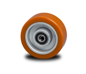 wiel Ø 100 x 38mm, opgevulkaniseerde polyurethaanband, 200KG