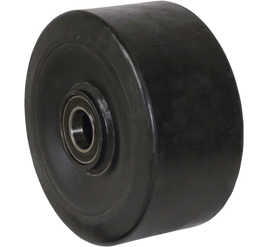 Heavy duty Wheel from Vulcanized elastic rubber tires, precision ball bearing, Wheel-Ø 200mm, 1200KG