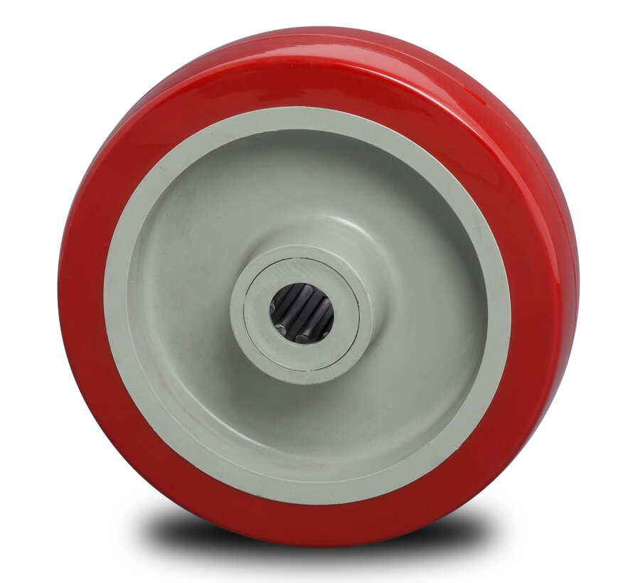 Industrial Wheel from Injected polyurethane, precision ball bearing, Wheel-Ø 125mm, 250KG