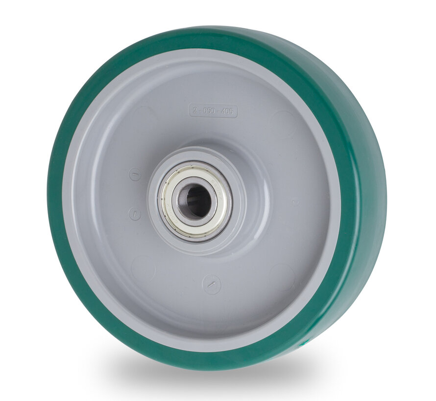 Industrial Wheel from Injected polyurethane, precision ball bearing, Wheel-Ø 160mm, 400KG