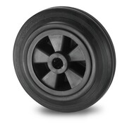 Wiel, Ø 100mm, rubber, zwart, 80KG