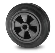 Wheel, Ø 125mm, rubber, black, 130KG