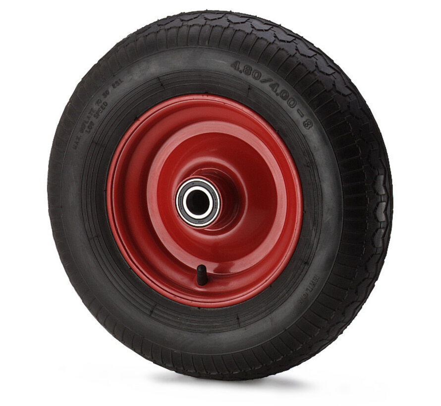 Industrial Wheel from pneumatic tyre block profile, precision ball bearing, Wheel-Ø 405mm, 400KG
