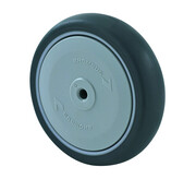 Wheel, Ø 125mm, thermoplastic rubber grey non-marking, 100KG