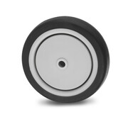 Wheel, Ø 100mm, thermoplastic rubber grey non-marking, 80KG