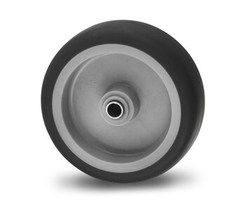Wheel, Ø 100mm, thermoplastic rubber grey non-marking, 80KG