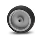Institutional Wheel from thermoplastic rubber grey non-marking, plain bearing, Wheel-Ø 100mm, 80KG