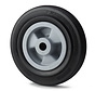 industrial wheel from rubber, black, roller bearing, Wheel-Ø 100mm, 80KG
