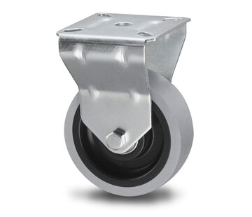 bokwiel, Ø 75mm, grijze niet-strepende thermoplastische rubberband, 60KG