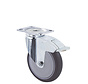 swivel castor with brake, Ø 150 mm, grey non-marking thermoplastic rubber tyre, 120KG