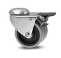 swivel castor with brake, Ø 50 mm, grey non-marking thermoplastic rubber tyre, 80KG
