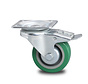 zwenkwiel met rem, Ø 100mm, gespoten polyurethaan, 250KG